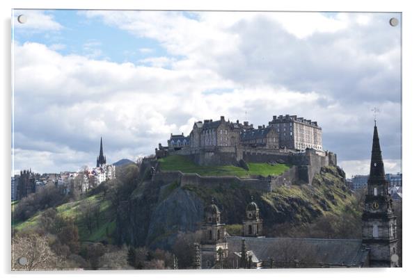 Edinburgh Castle view Acrylic by Theo Spanellis