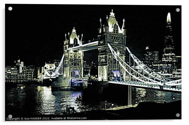 Tower Bridge London Acrylic by Sue HASKER