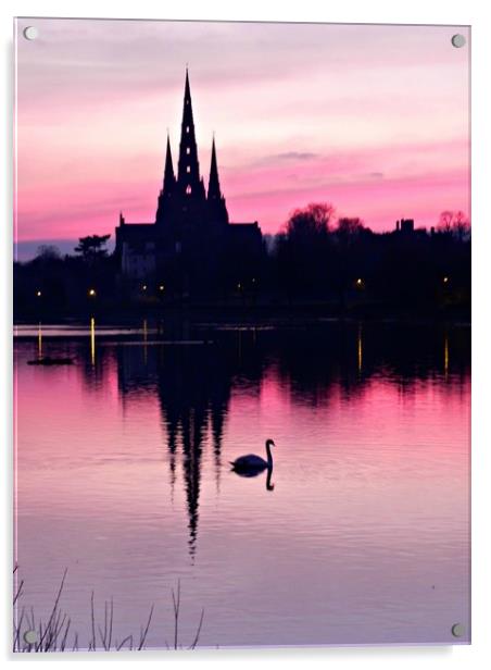 LICHFIELD CATHEDRAL              Acrylic by Sue HASKER