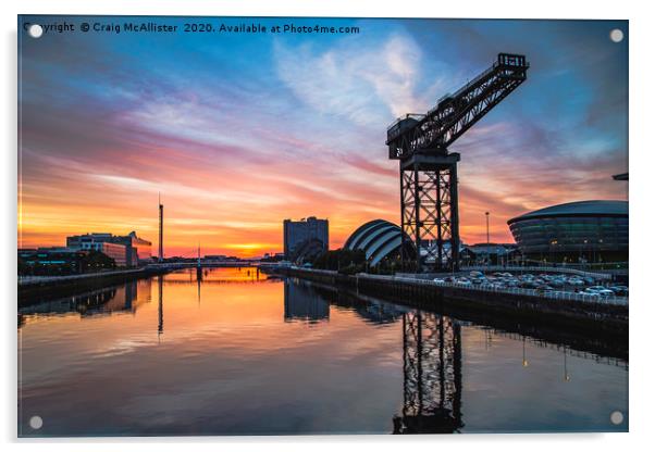 Glasgow City Skyline Acrylic by Craig McAllister