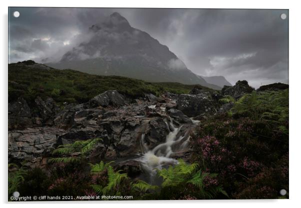 Glencoe, Highlands, Scotland in full moody conditions Acrylic by Scotland's Scenery