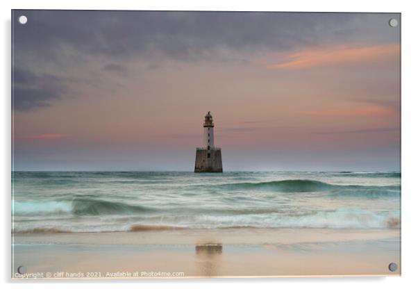 Sunset view Rattray head lighthouse Acrylic by Scotland's Scenery