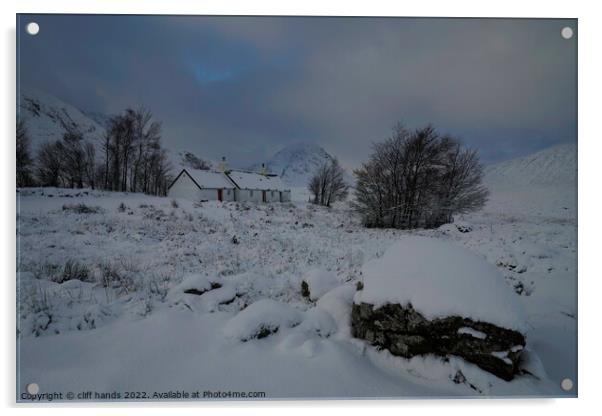 Black rock cottage Glencoe Acrylic by Scotland's Scenery