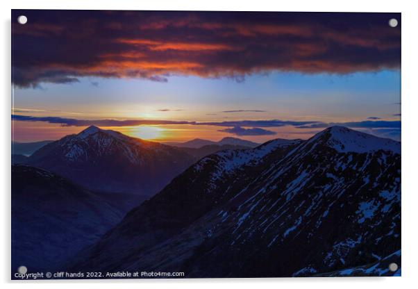 Glencoe sunset Acrylic by Scotland's Scenery