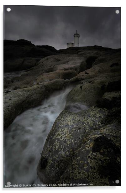 Elie lighthouse, fife, scotland. Acrylic by Scotland's Scenery