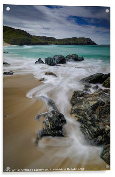 Outer Hebrides Beach  Acrylic by Scotland's Scenery