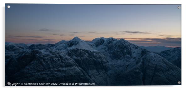 Bidean Nam Bian mountain Range, Glencoe, Scotland. Acrylic by Scotland's Scenery