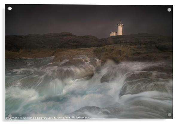 Elie Ness Lighthouse, Fife, Scotland. Acrylic by Scotland's Scenery