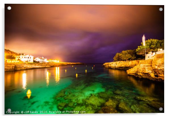 Cala Blanca coast, Menorca. Acrylic by Scotland's Scenery