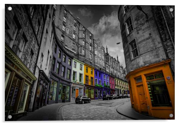 victoria street, edinburgh, scotland. Acrylic by Scotland's Scenery