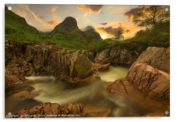 River Coe, Glencoe, Highlands, Scotland. Acrylic by Scotland's Scenery