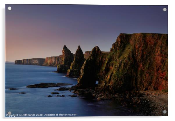 Duncansby Stacks at sunrise. Acrylic by Scotland's Scenery