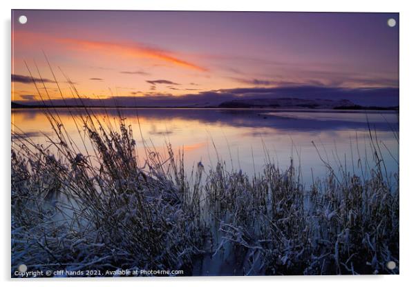 Loch Leven sunrise, scotland. Acrylic by Scotland's Scenery