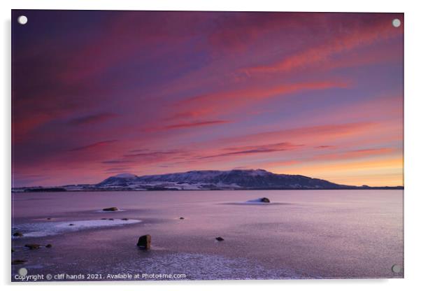 Loch Leven sunrise, Scotland. Acrylic by Scotland's Scenery