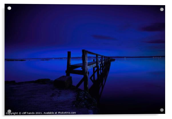 blue hour at culross fife Acrylic by Scotland's Scenery