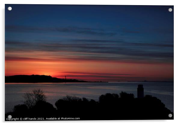 sunrise, aberdour, fife, scotland. Acrylic by Scotland's Scenery