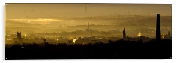 Sun Rise Over Bolton, with Manchester in the backg Acrylic by Christopher Stores