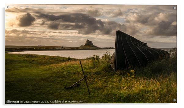 Lindisfarne landscape Acrylic by Clive Ingram