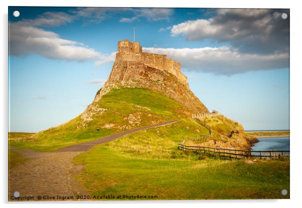 Majestic Lindisfarne Castle on Holy Island Acrylic by Clive Ingram