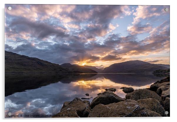 Sunrise over Kylesku Acrylic by Clive Ingram