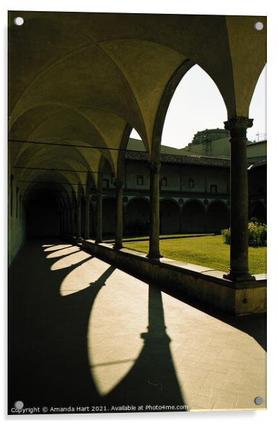 View across an Italian cloister Acrylic by Amanda Hart
