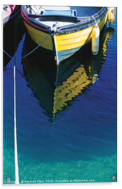 Boat Reflection Acrylic by Amanda Hart