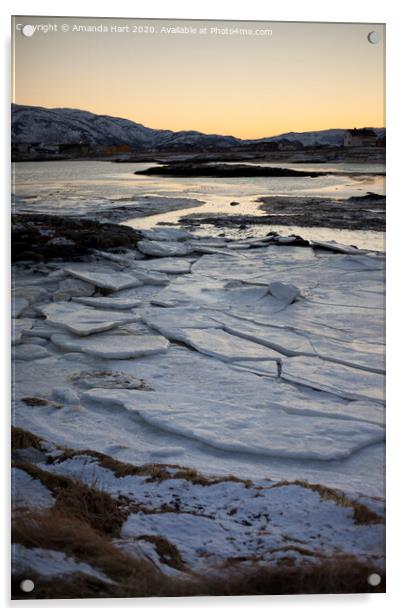 Frozen sea in Norway Acrylic by Amanda Hart