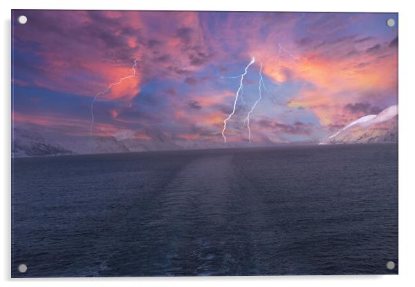 Night of the storm Acrylic by simon cowan
