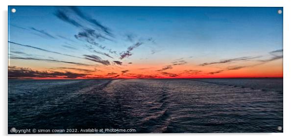 Sun set on the Baltic Sea Acrylic by simon cowan