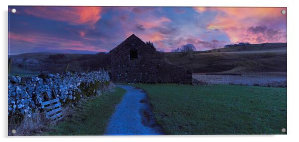 An Evening Walk along the Yorkshire Dales Acrylic by simon cowan