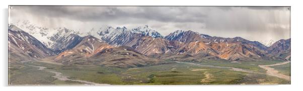 The stunning colours of Polychrome Pass, Denali Acrylic by Shaun Davey