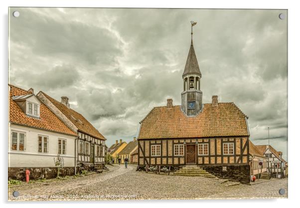 The old city hall in Ebeltoft, built in 1789 Acrylic by Stig Alenäs