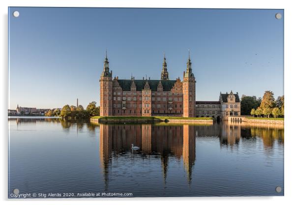 Frederiksborg Castle an early morning in the sunsh Acrylic by Stig Alenäs