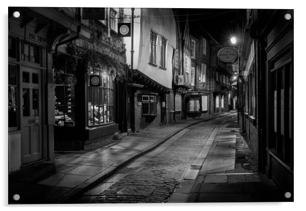 The Shambles, York at night Acrylic by Paul Cayton