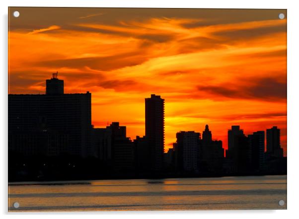 Havana sunset Acrylic by Nick Symes