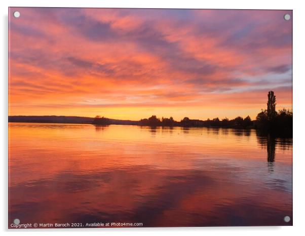 Lake Zug Sunset  Acrylic by Martin Baroch