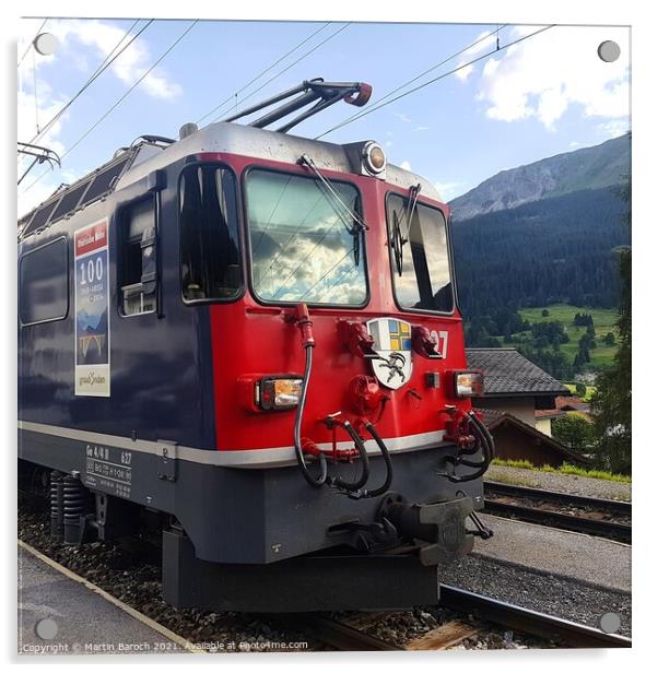 Swiss Mountain Train Locomotive Acrylic by Martin Baroch