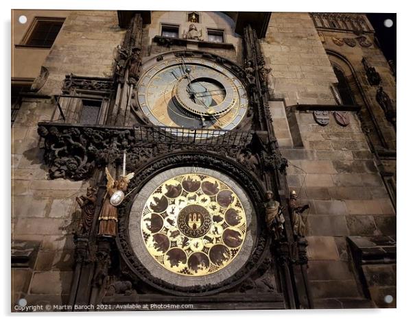 Prague Astronomic Clock Acrylic by Martin Baroch