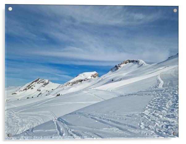 Swiss Alpine Skiing Acrylic by Martin Baroch