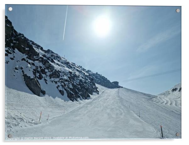 Gemsstock ski slope Acrylic by Martin Baroch