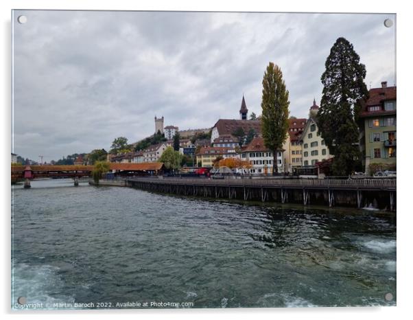 Lucerne's Reuss River Acrylic by Martin Baroch