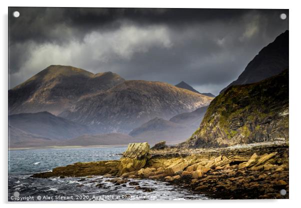 The Black Cuillins from Elgol Acrylic by Alec Stewart