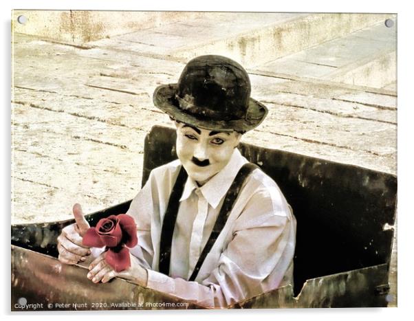 Charlie Chaplin  Acrylic by Peter Hunt
