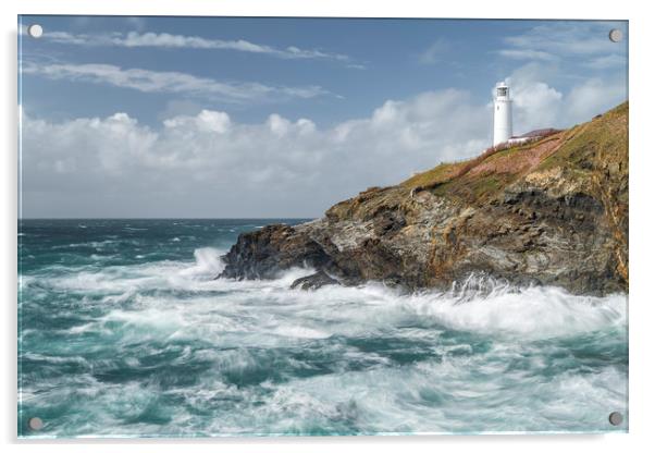 Turbulent Sea, Trevose Head, Cornwall Acrylic by Mick Blakey