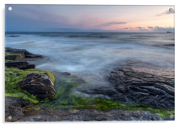 Serene Seascape, Constantine Bay, Cornwall Acrylic by Mick Blakey