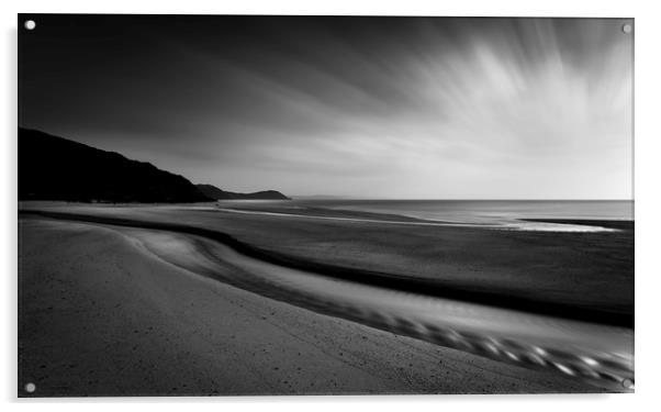 Horizon Highlights, Pentewan Sands, Cornwall Acrylic by Mick Blakey