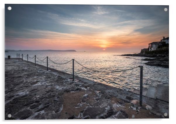 Diffused Sunrise, Portscatho, Cornwall Acrylic by Mick Blakey
