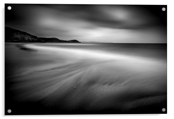 Soft Curve on Beach, Pentewan Sands, Cornwall Acrylic by Mick Blakey