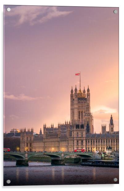 Houses of Parliament Sunset Acrylic by Mark Jones