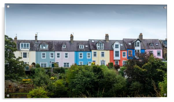Colourful Terrace, Alnmouth Acrylic by Mark Jones
